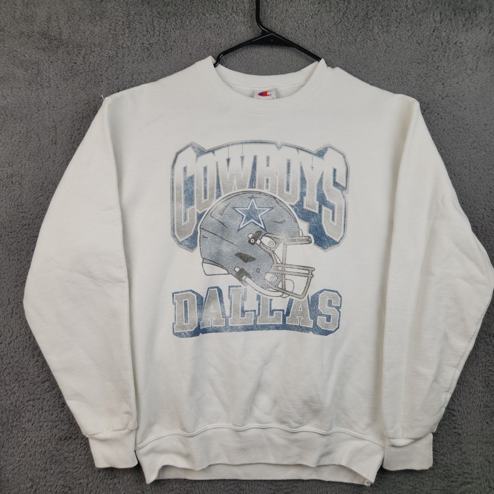 Champion Dallas Cowboys NFL Crew Neck Sweatshirt Mens Med Cotton Blend Football